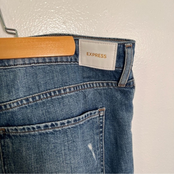 Express Mid-Rise Boyfriend Jean Medium Wash Distressed 14R - Picture 10 of 14